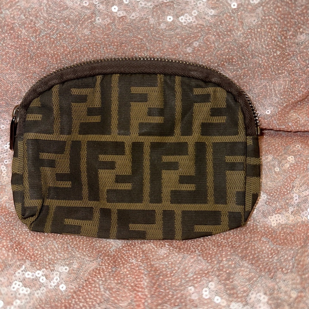 Fendi Black and Brown Patterned Pouch